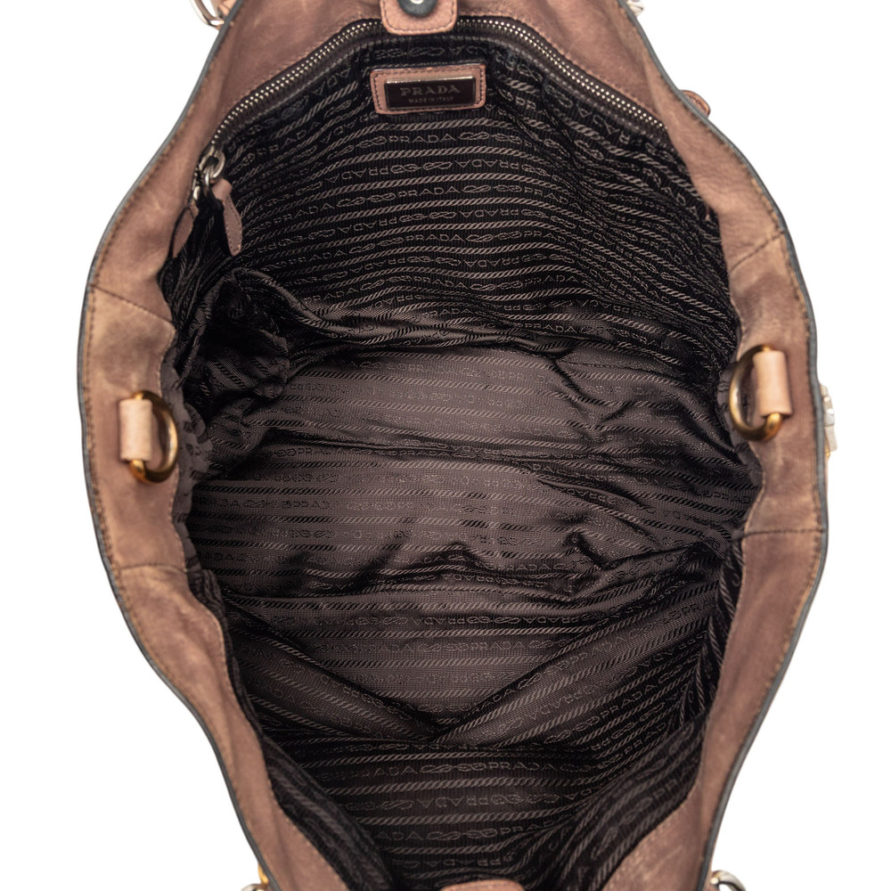 Pre-Loved Prada Ombre Vitello Daino Side Zip Convertible Tote - Picture 4 of 8